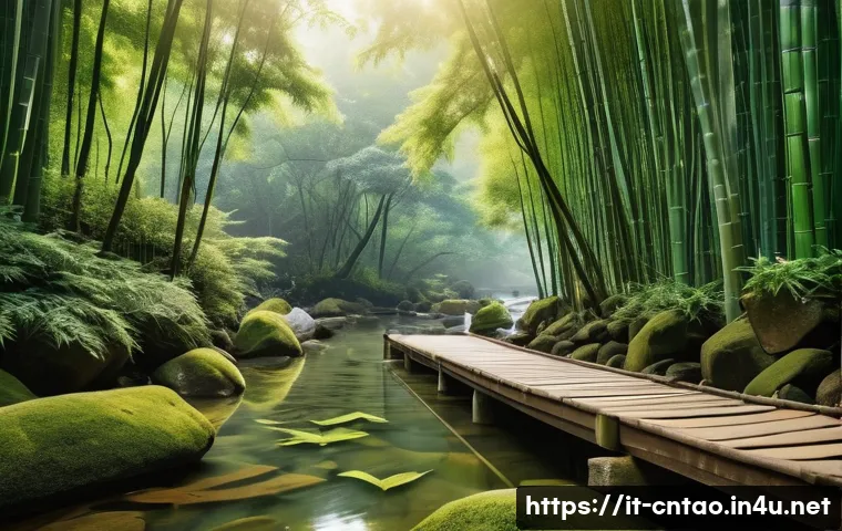 도교란 - A serene natural landscape depicting the Taoist concept of Wu Wei, featuring a gentle river flowing ...