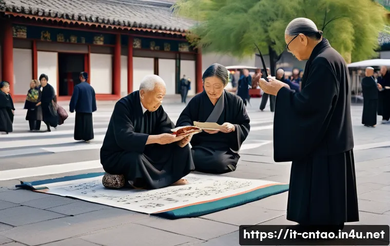 유교와 국가 윤리 - A serene and harmonious Asian community scene set in a modern Italian city square, featuring diverse...